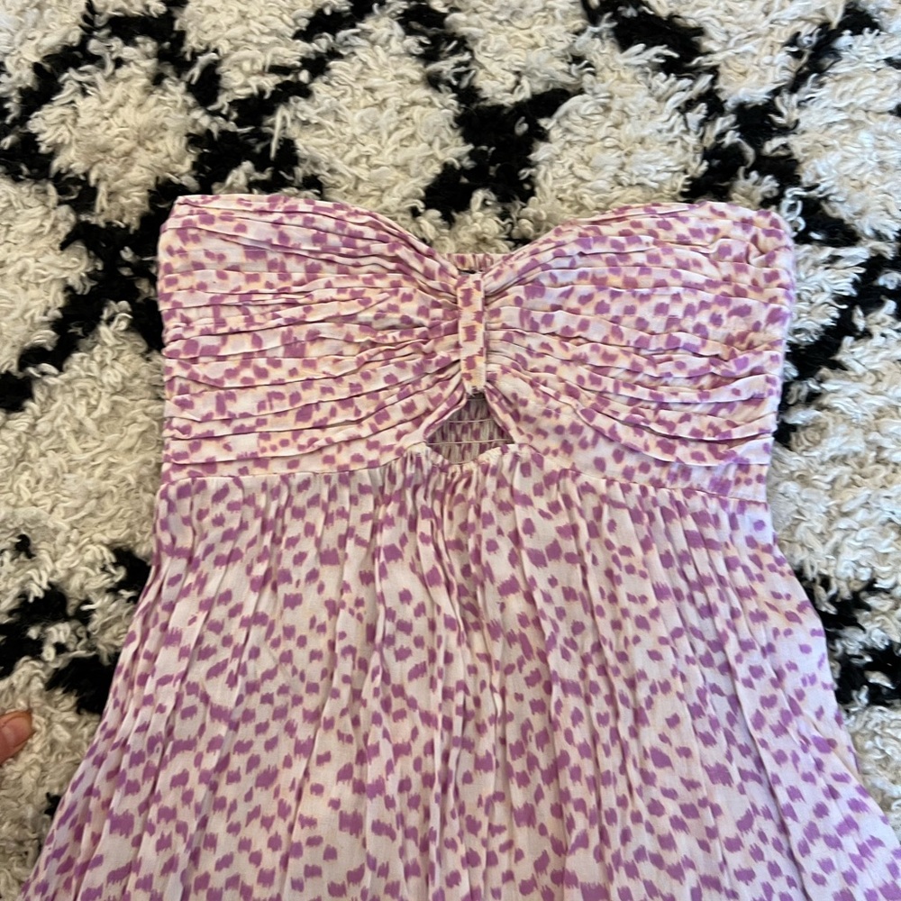 Tiare Hawaii Pink and White Strapless Dress/Cover up - Picture 2 of 7
